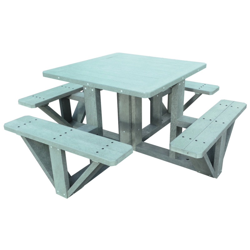 Table pique-nique recyclée carrée POLIS direct urbain